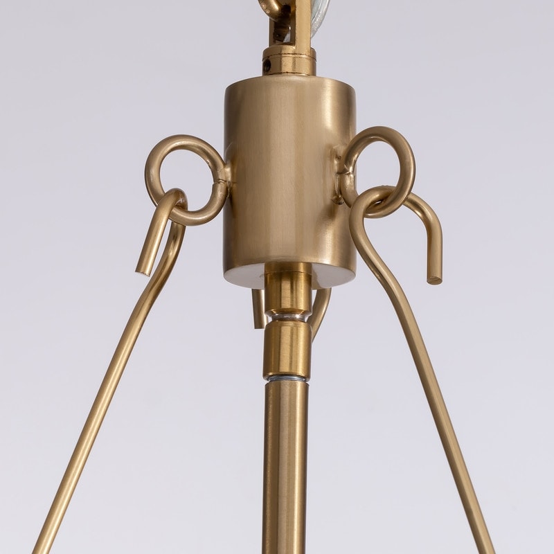 Luminaire suspendu moderne en cristal doré de 60 cm (23,6 po) à 6 lumières, style glamour, pour îlot de cuisine ou salle à manger.