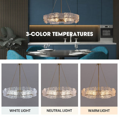 Luminaire suspendu moderne en cristal doré de 60 cm (23,6 po) à 6 lumières, style glamour, pour îlot de cuisine ou salle à manger.
