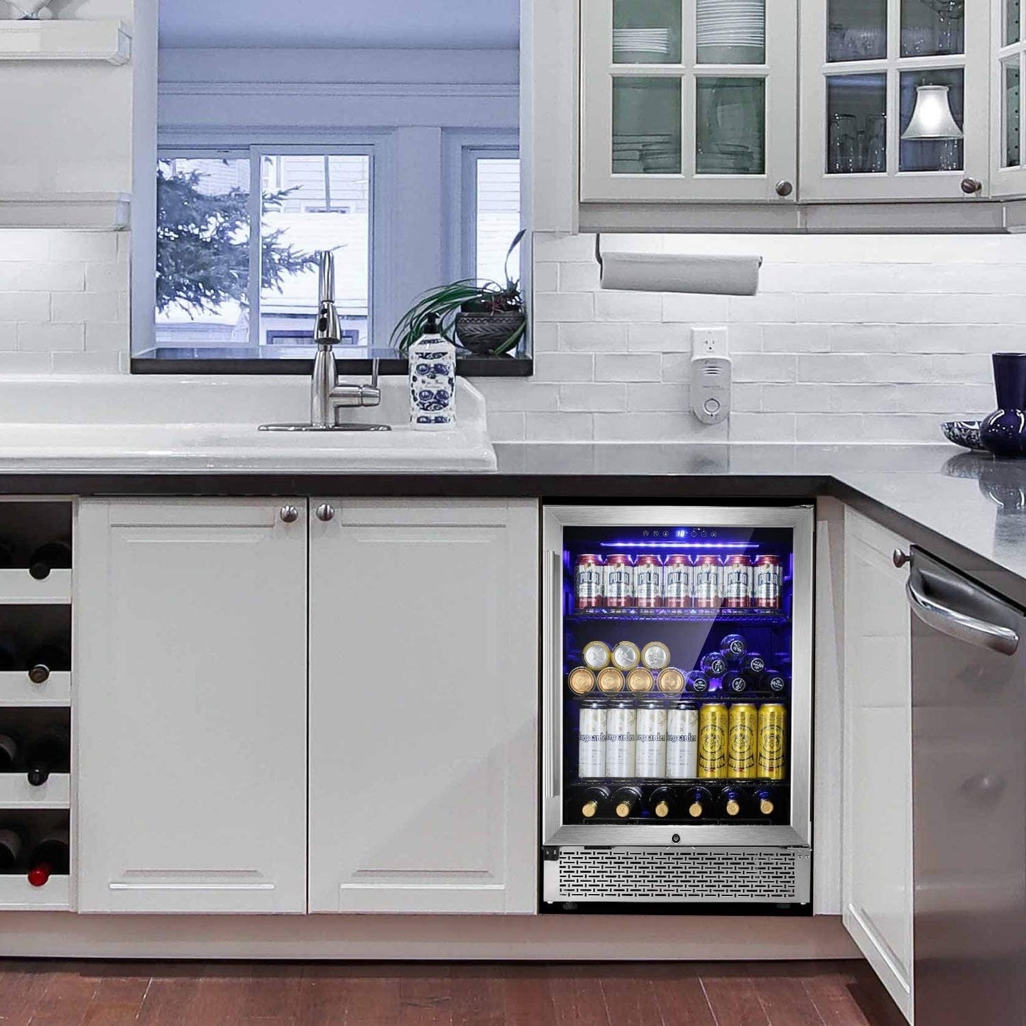 Réfrigérateur à boissons de 24 pouces, cave à vin intégrée, mini réfrigérateur