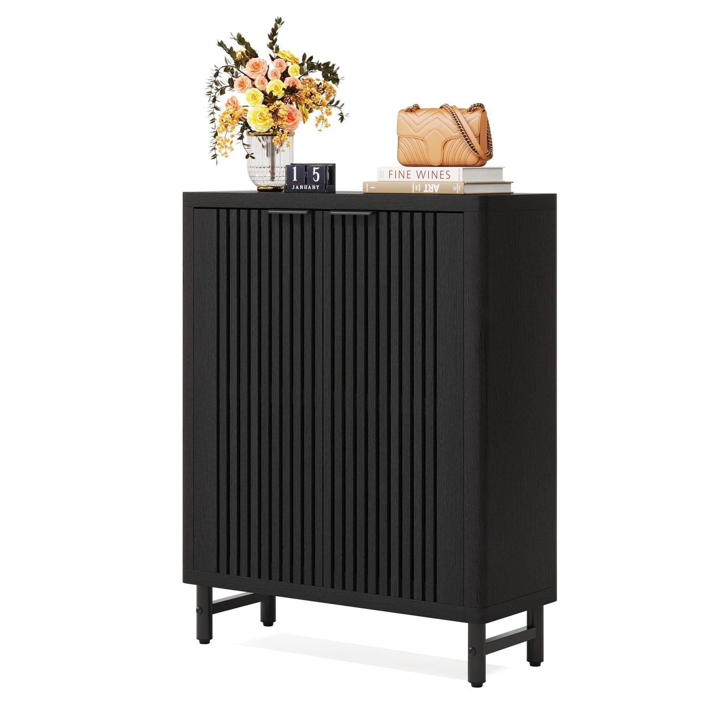 Meuble à chaussures avec porte pour entrée et salon, capacité de 24 paires