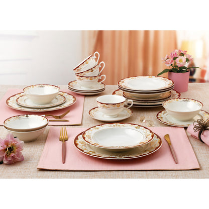 Service de table 24 pièces - Porcelaine fine, pour 4 personnes, par Lorren Home Trends