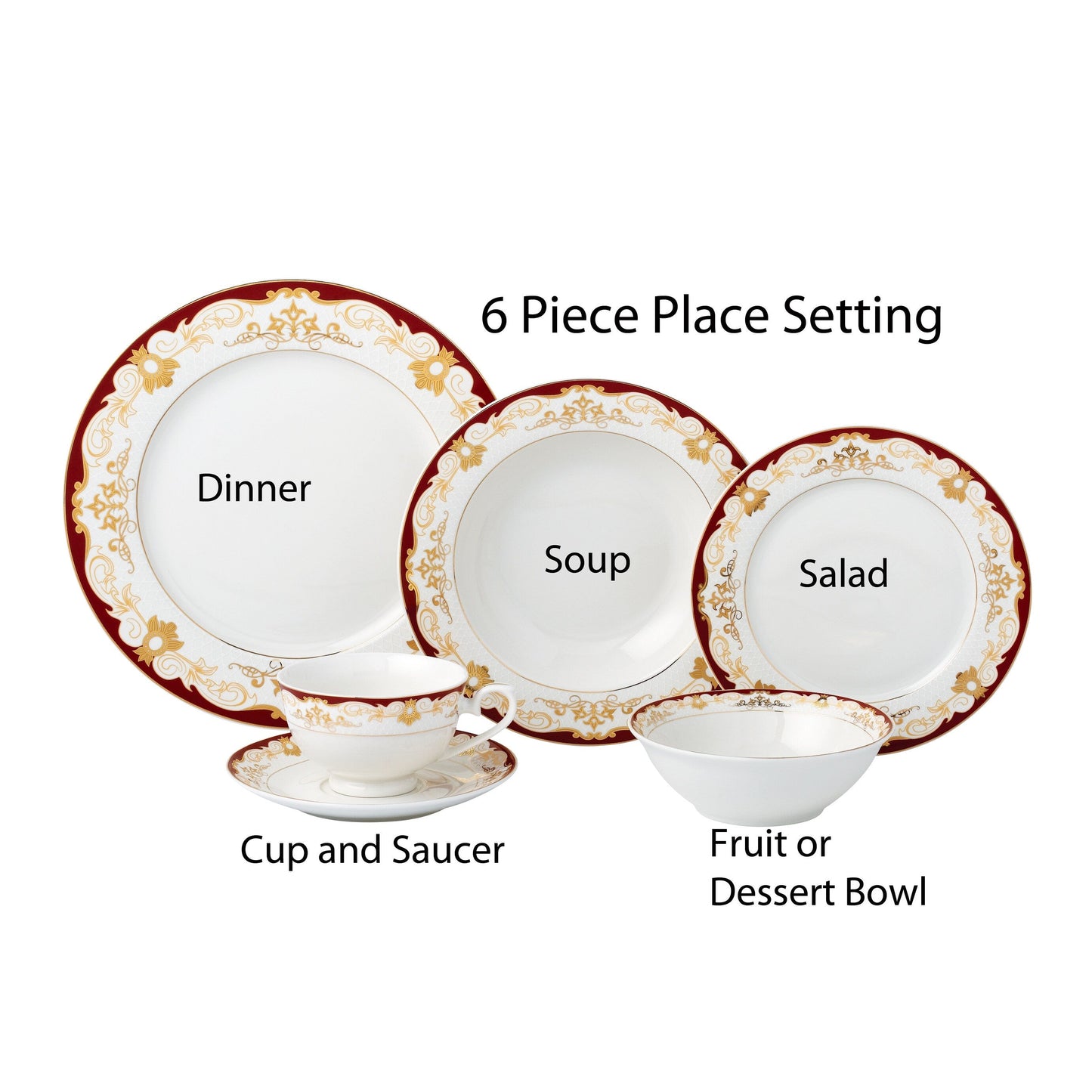 Service de table 24 pièces - Porcelaine fine, pour 4 personnes, par Lorren Home Trends