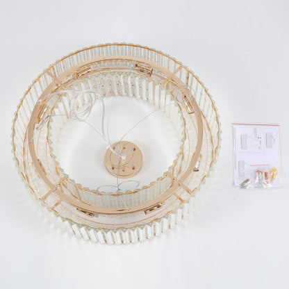 Luminaire suspendu style ferme de 62,5 cm (24,8 po) à 8 lumières, lustre en cristal, lustre tambour pour salle à manger, salon, chambre à coucher, cuisine