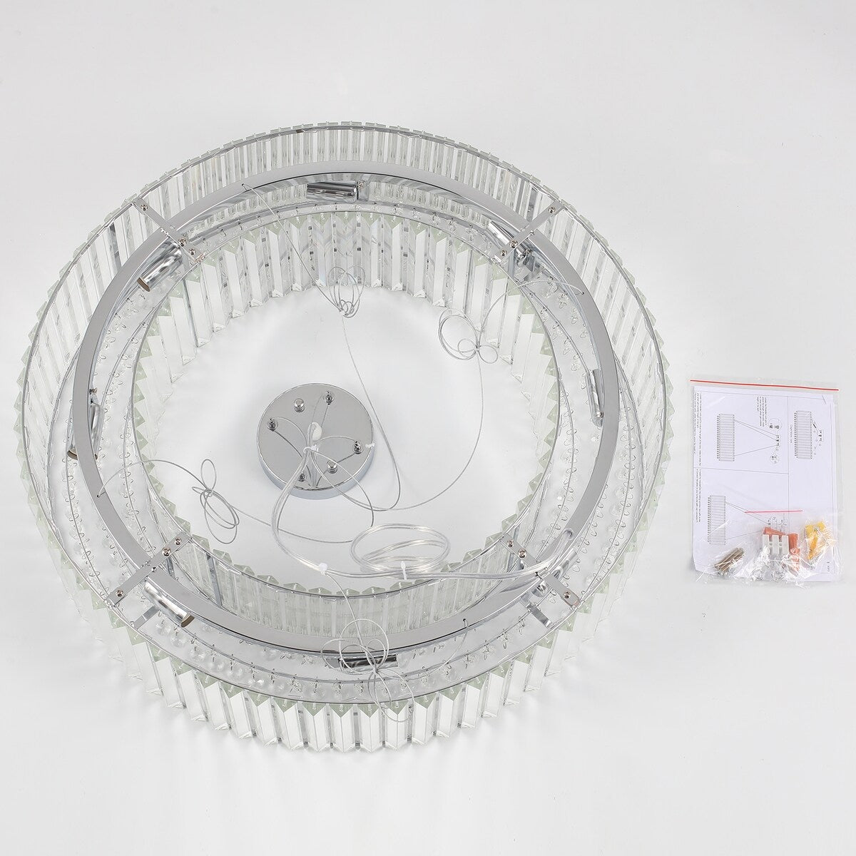 Luminaire suspendu style ferme de 62,5 cm (24,8 po) à 8 lumières, lustre en cristal, lustre tambour pour salle à manger, salon, chambre à coucher, cuisine