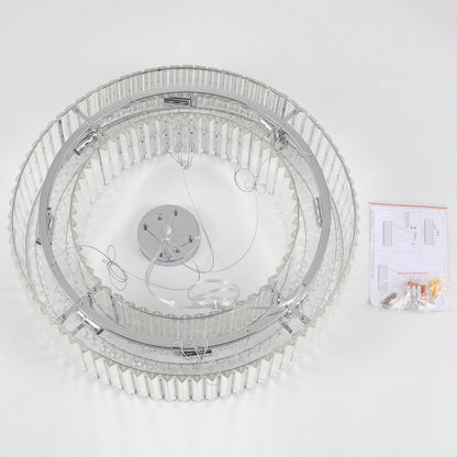 Luminaire suspendu style ferme de 62,5 cm (24,8 po) à 8 lumières, lustre en cristal, lustre tambour pour salle à manger, salon, chambre à coucher, cuisine