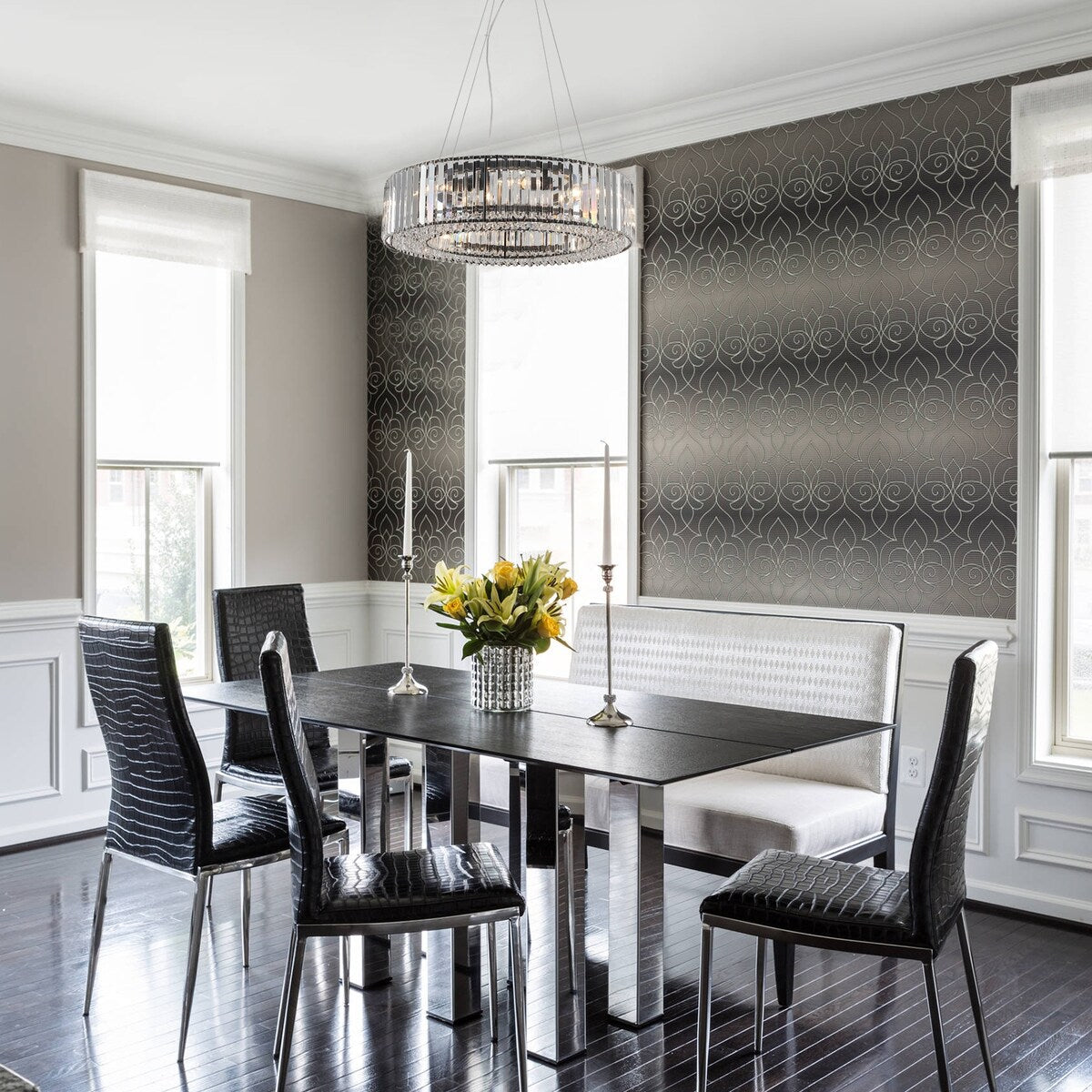 Luminaire suspendu style ferme de 62,5 cm (24,8 po) à 8 lumières, lustre en cristal, lustre tambour pour salle à manger, salon, chambre à coucher, cuisine