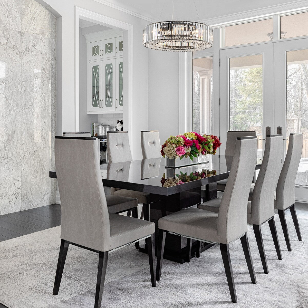 Luminaire suspendu style ferme de 62,5 cm (24,8 po) à 8 lumières, lustre en cristal, lustre tambour pour salle à manger, salon, chambre à coucher, cuisine