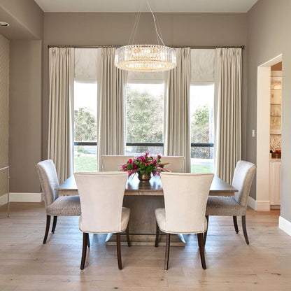 Luminaire suspendu style ferme de 62,5 cm (24,8 po) à 8 lumières, lustre en cristal, lustre tambour pour salle à manger, salon, chambre à coucher, cuisine