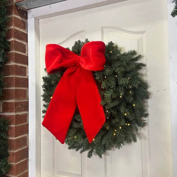 Pre Lit Warm/Ice White Battery Operated Wreath - 60cm