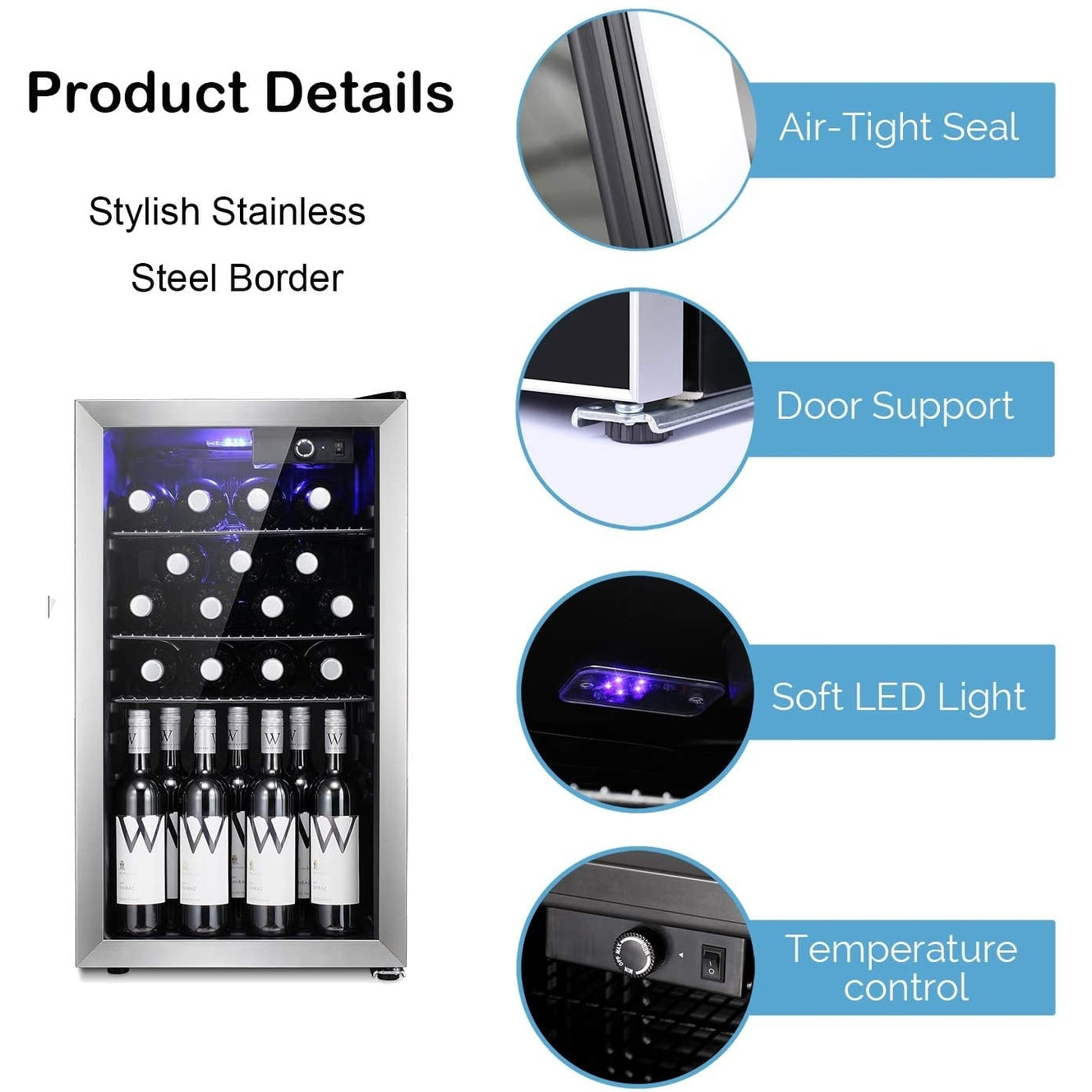 Cave à vin/réfrigérateur à boissons/mini-réfrigérateur pour 26 bouteilles - 44,5 x 49 x 79 cm (17,52*19,29*31,18 pouces)