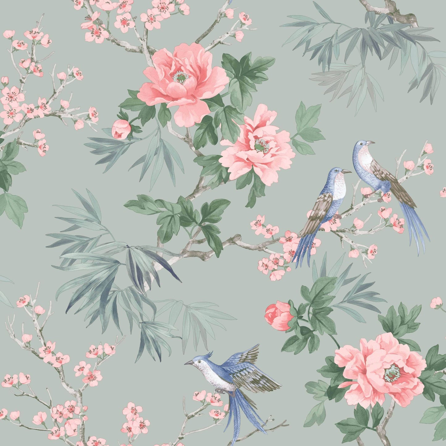 Rasch Amelie Chinoiserie Sage Wallpaper - 260568