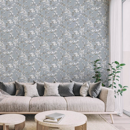 Rasch B65 Rosalie Floral Blue Wallpaper - 260659
