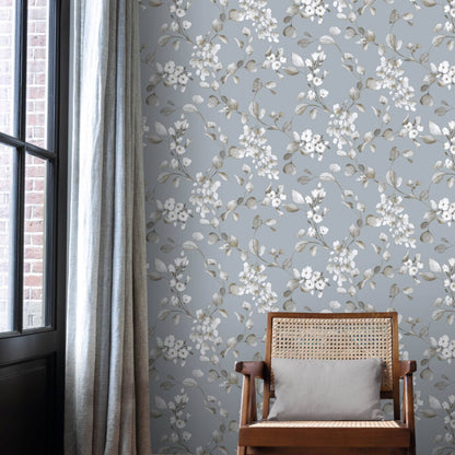 Rasch B65 Rosalie Floral Blue Wallpaper - 260659