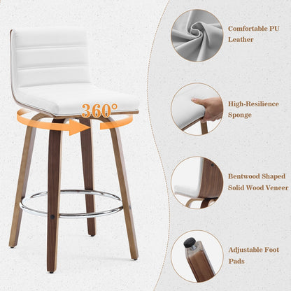 Tabourets de bar/comptoir pivotants en simili cuir 26/29, lot de 2/3