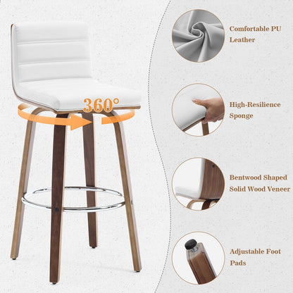 Tabourets de bar/comptoir pivotants en simili cuir 26/29, lot de 2/3