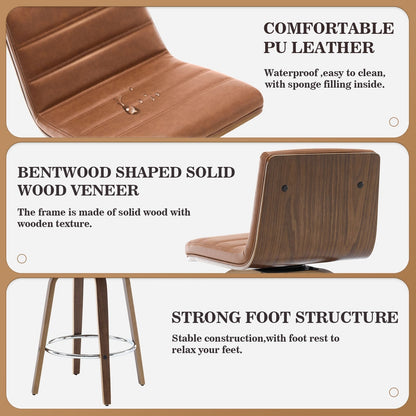 Tabourets de bar/comptoir pivotants en simili cuir 26/29, lot de 2/3