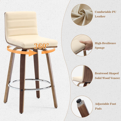 Tabourets de bar/comptoir pivotants en simili cuir 26/29, lot de 2/3