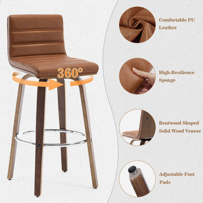 Tabourets de bar/comptoir pivotants en simili cuir 26/29, lot de 2/3