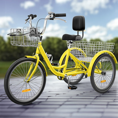 Vélos tricycle 3 roues pour adultes 26 pouces, 7 vitesses