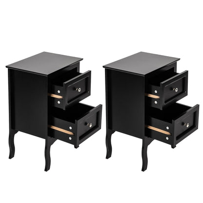 Country Style Two-Drawer Nightstand- Set of 2