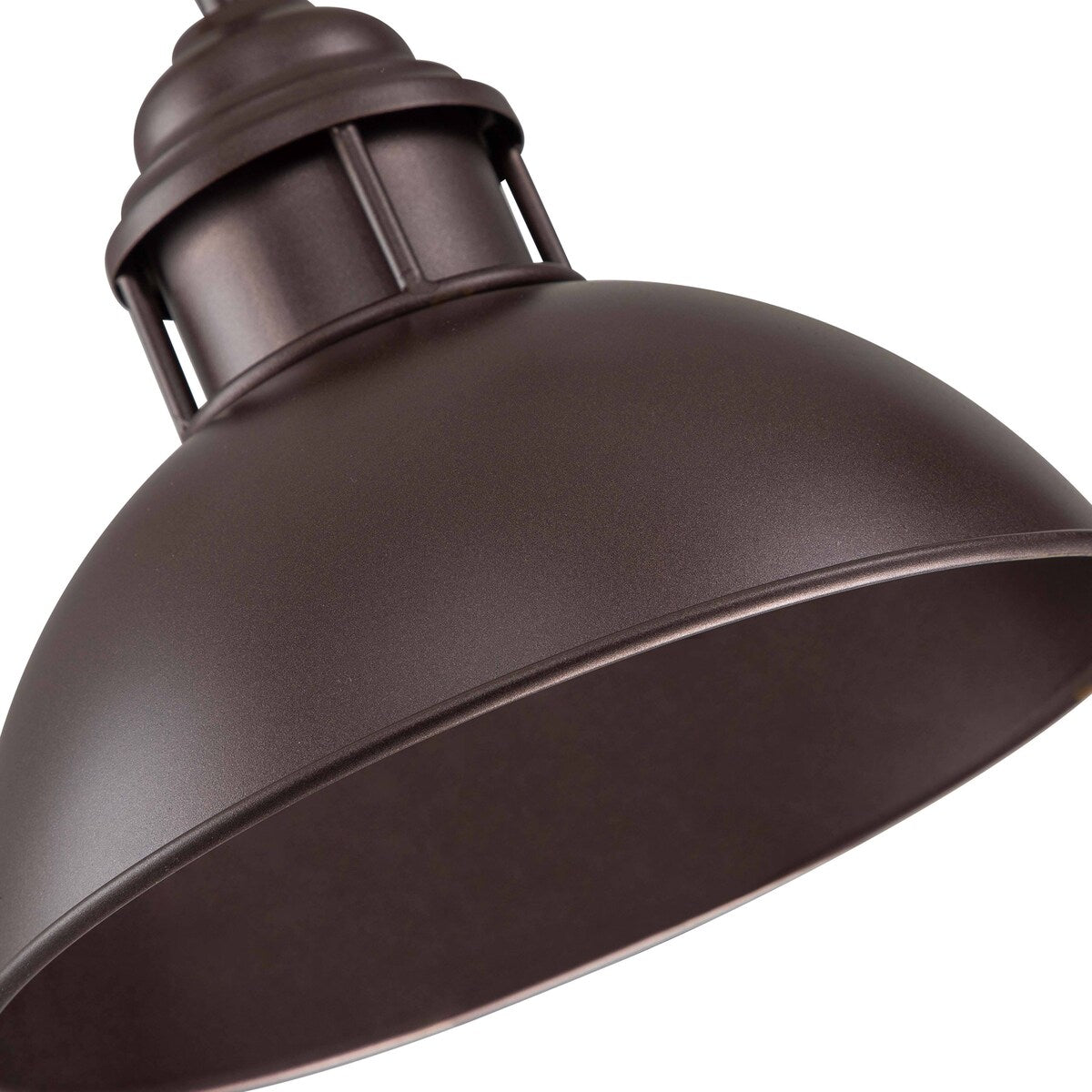 Suspension à 3 lumières style industriel et champêtre, forme de dôme, en métal, pour îlot de cuisine, finition bronze huilé.