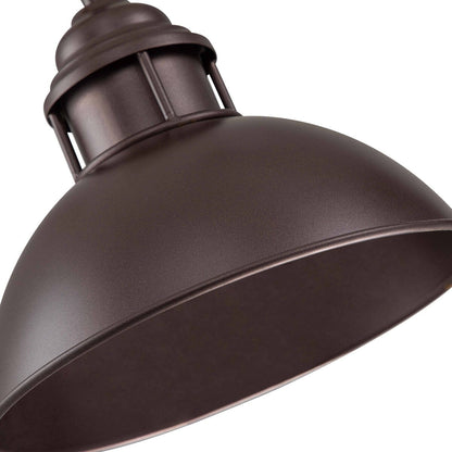 Suspension à 3 lumières style industriel et champêtre, forme de dôme, en métal, pour îlot de cuisine, finition bronze huilé.