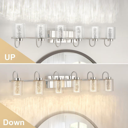 3/4/5/6 Light Brushed Nickel Bathroom Light Fixtures