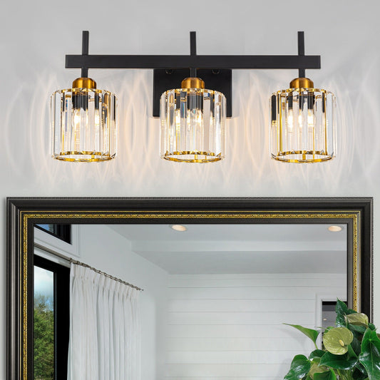 3/4/5-Light Modern Dimmable Crystal Bathroom Vanity Lights Fixtures Over Mirror