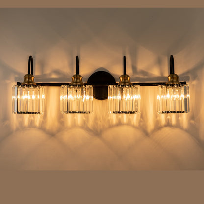 Éclairage de salle de bain moderne et élégant à 3/4 lumières, à intensité variable, avec cristaux, pour miroir.