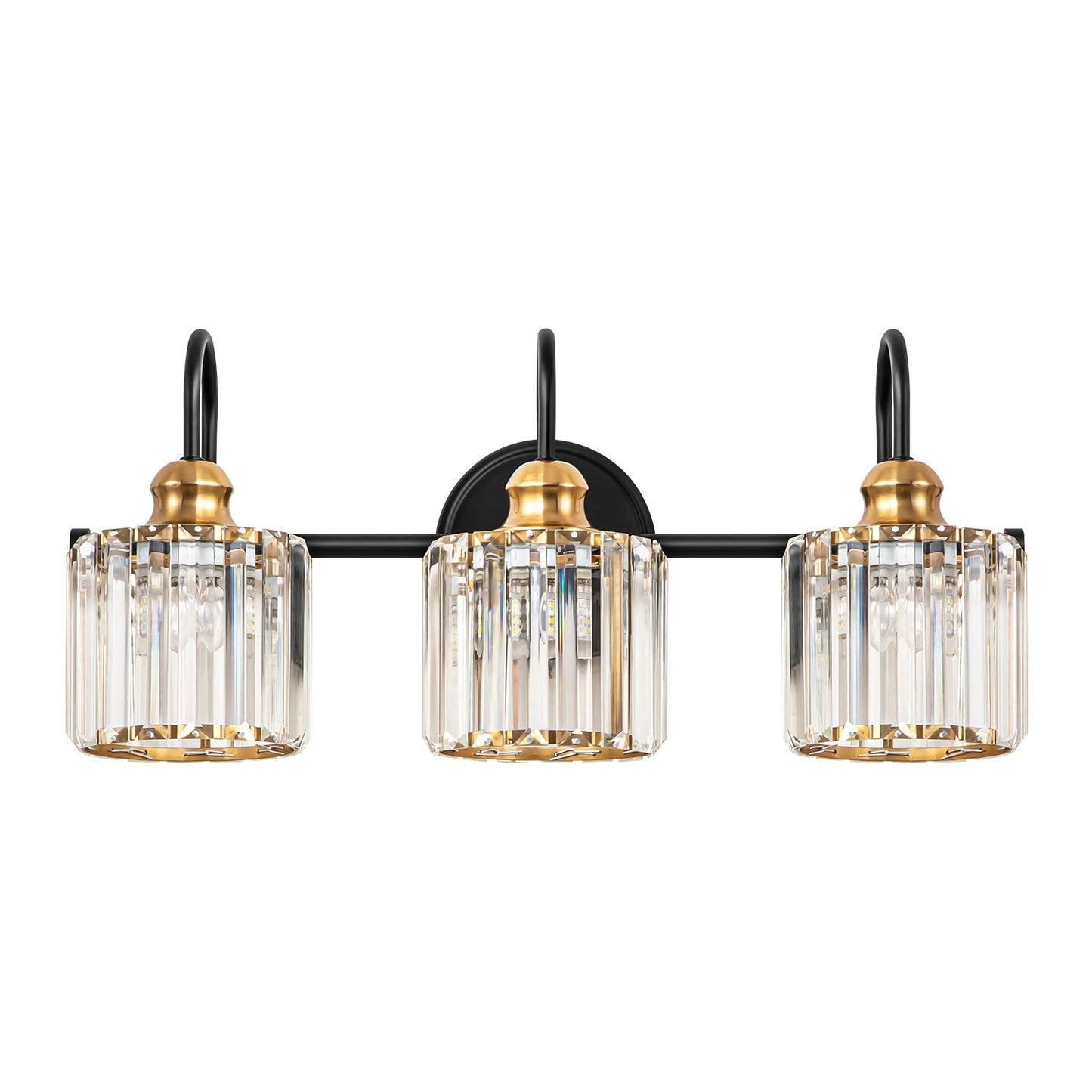 Éclairage de salle de bain moderne et élégant à 3/4 lumières, à intensité variable, avec cristaux, pour miroir.