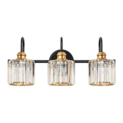 Éclairage de salle de bain moderne et élégant à 3/4 lumières, à intensité variable, avec cristaux, pour miroir.