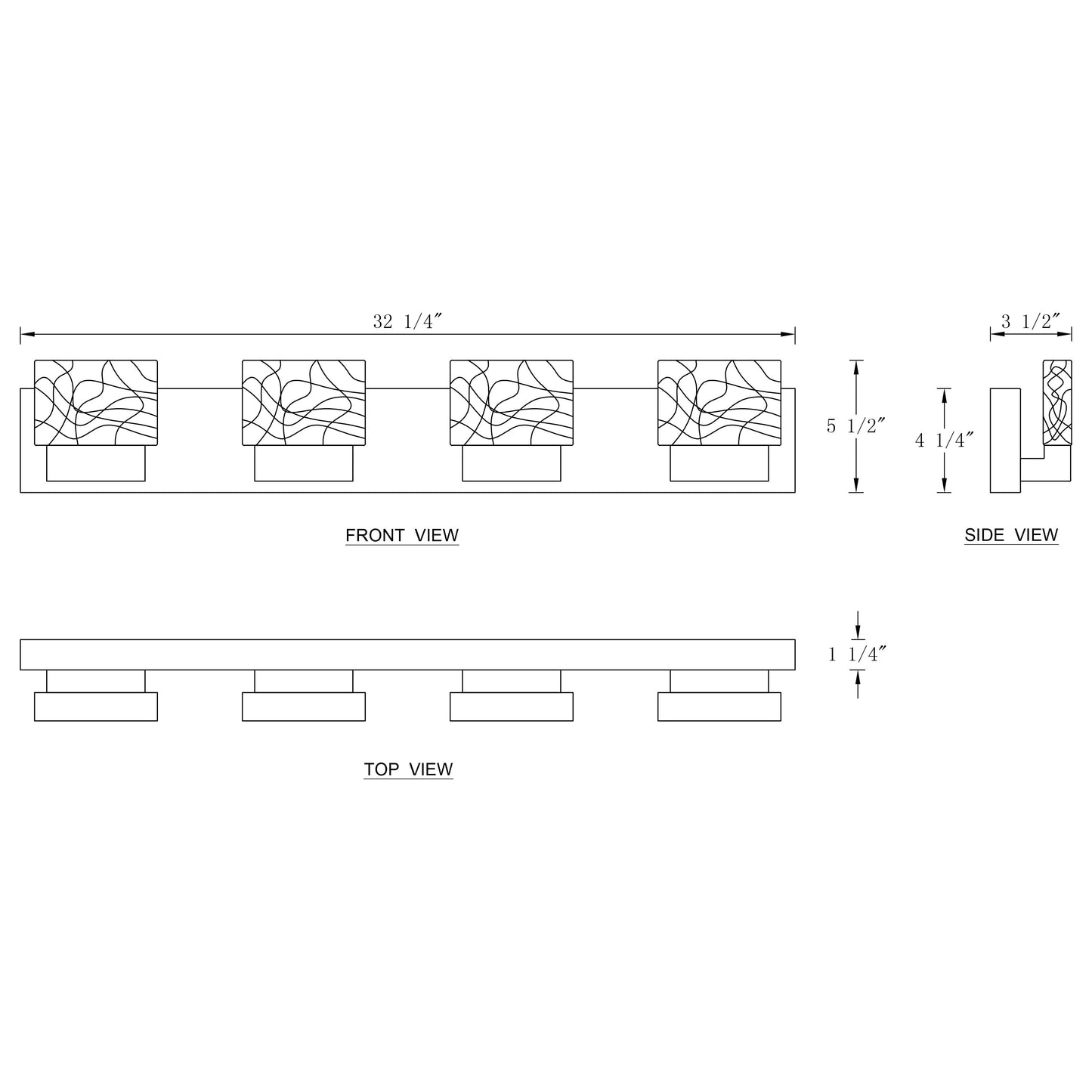 C Cattleya Luminaire de salle de bain à LED intégrée en acier inoxydable 3000K avec abat-jours en verre artistique - Chrome