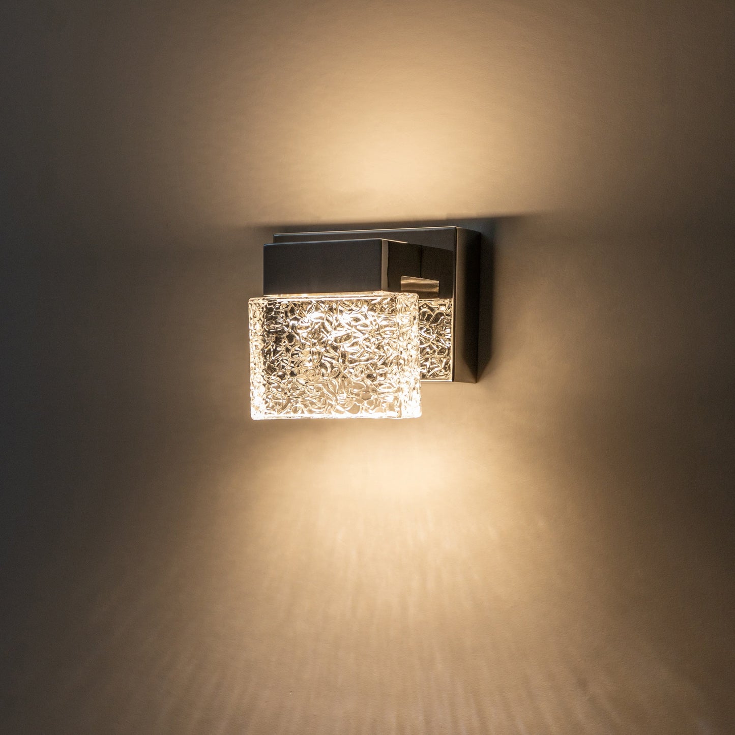 C Cattleya Luminaire de salle de bain à LED intégrée en acier inoxydable 3000K avec abat-jours en verre artistique - Chrome