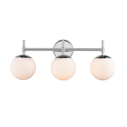 929 Lighting Lustre de salle de bain à 3 lumières, disponible en plusieurs finitions avec abat-jours en verre opale.