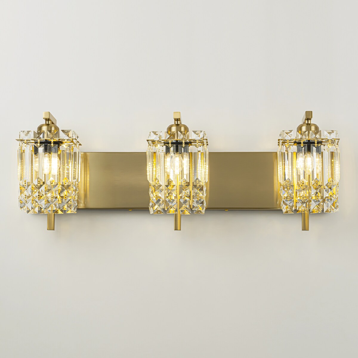 Applique murale moderne et glamour pour salle de bain, 3 lumières, cristal, pour miroir