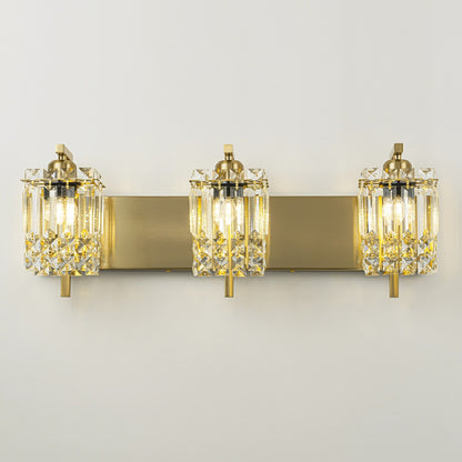 Applique murale moderne et glamour pour salle de bain, 3 lumières, cristal, pour miroir