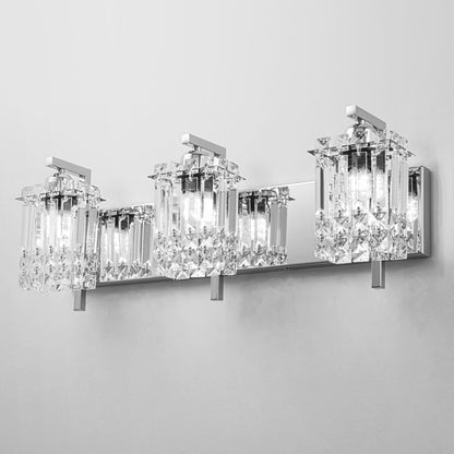 Applique murale moderne et glamour pour salle de bain, 3 lumières, cristal, pour miroir
