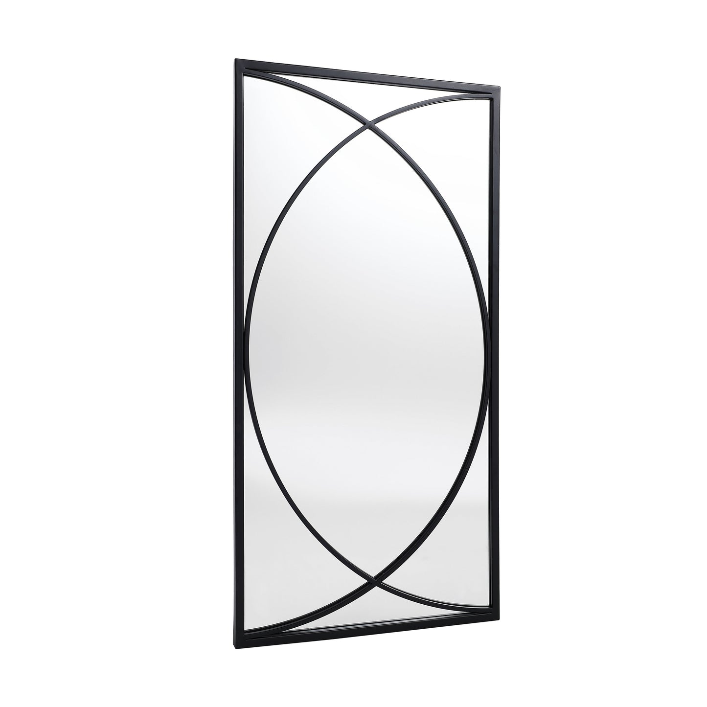 Ensemble de 3 miroirs muraux rectangulaires en métal noir - 80,6 H x 40 L x 1,9 l (cm)