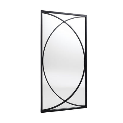 Ensemble de 3 miroirs muraux rectangulaires en métal noir - 80,6 H x 40 L x 1,9 l (cm)