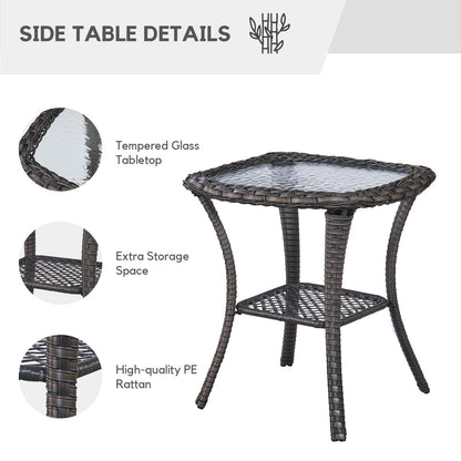 Gymojoy Ensemble de 3 pièces en rotin pour extérieur, chaise basculante pivotante avec coussin et table.