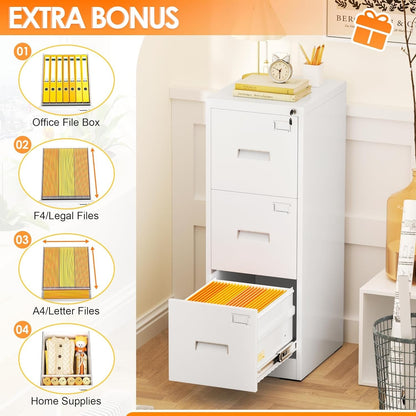 3 Drawer Mobile/Vertical File Cabinet for Home Office