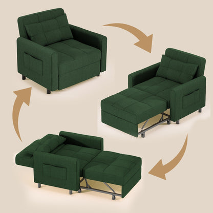 Canapé-lit convertible 3-en-1, canapé-lit escamotable, lit de salon pliable et transformable