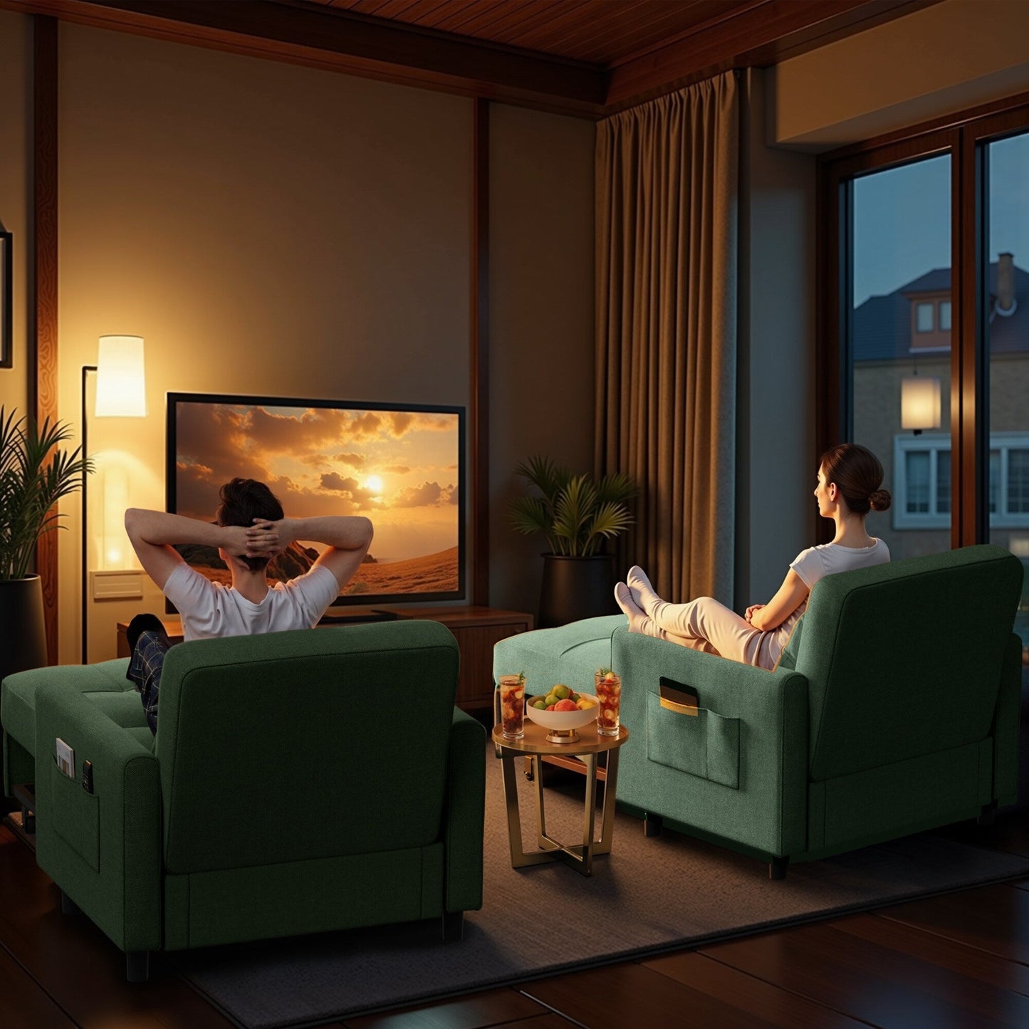 Canapé-lit convertible 3-en-1, canapé-lit escamotable, lit de salon pliable et transformable