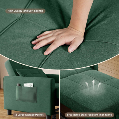 Canapé-lit convertible 3-en-1, canapé-lit escamotable, lit de salon pliable et transformable