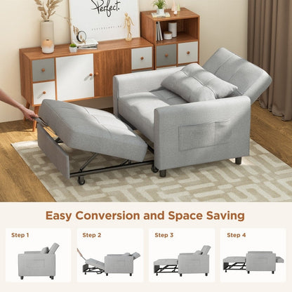 Canapé-lit convertible 3-en-1, canapé-lit escamotable, lit de salon pliable et transformable