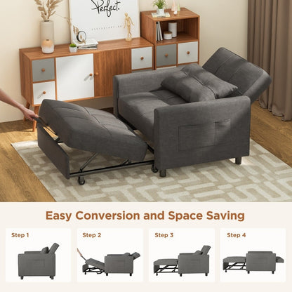 Canapé-lit convertible 3-en-1, canapé-lit escamotable, lit de salon pliable et transformable