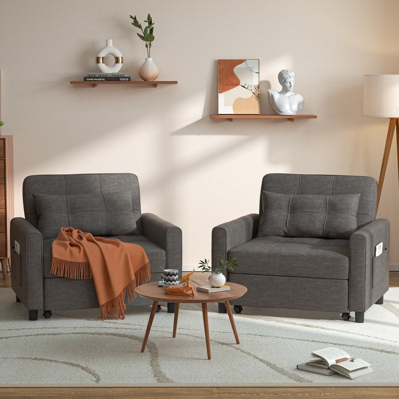 Canapé-lit convertible 3-en-1, canapé-lit escamotable, lit de salon pliable et transformable