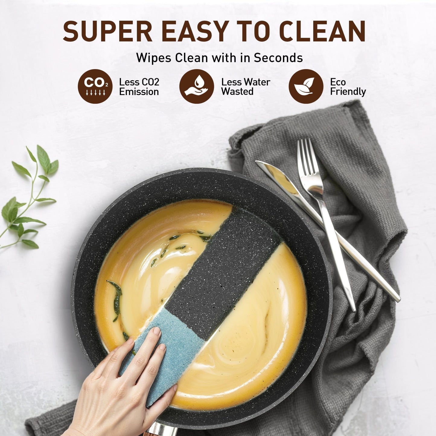 Ensemble de cuisine 30 pièces en granit, comprenant des casseroles et des poêles antiadhésives.