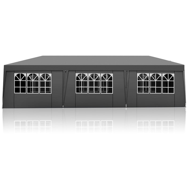 Caravane Pop-up en Oxford 30x10 pi avec 8 sacs de sable et 8 parois latérales avec auvent de type "bateau de pêche" - 30x10x8,8 pi (LxlxH)