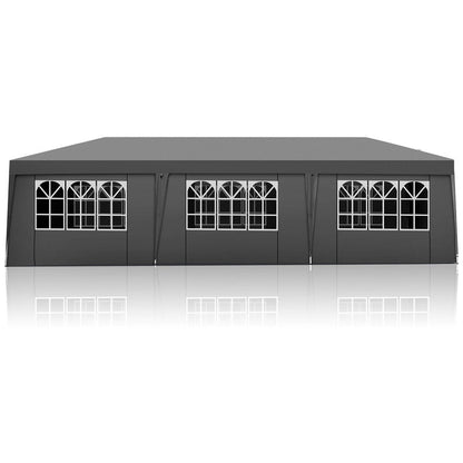 Caravane Pop-up en Oxford 30x10 pi avec 8 sacs de sable et 8 parois latérales avec auvent de type "bateau de pêche" - 30x10x8,8 pi (LxlxH)